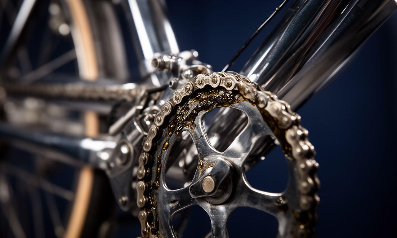 Dettaglio tecnico di una bicicletta artigianale